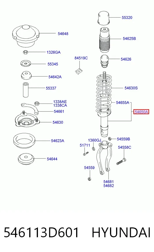 Амортизатор передній 546113D601 Hyundai/Kia
