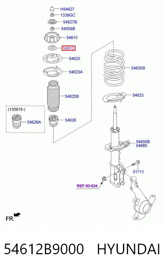 Підшипник опорний амортизатора, переднього 54612B9000 Hyundai/Kia