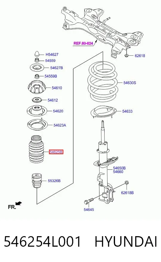 Пильник амортизатора переднього 546254L001 Hyundai/Kia
