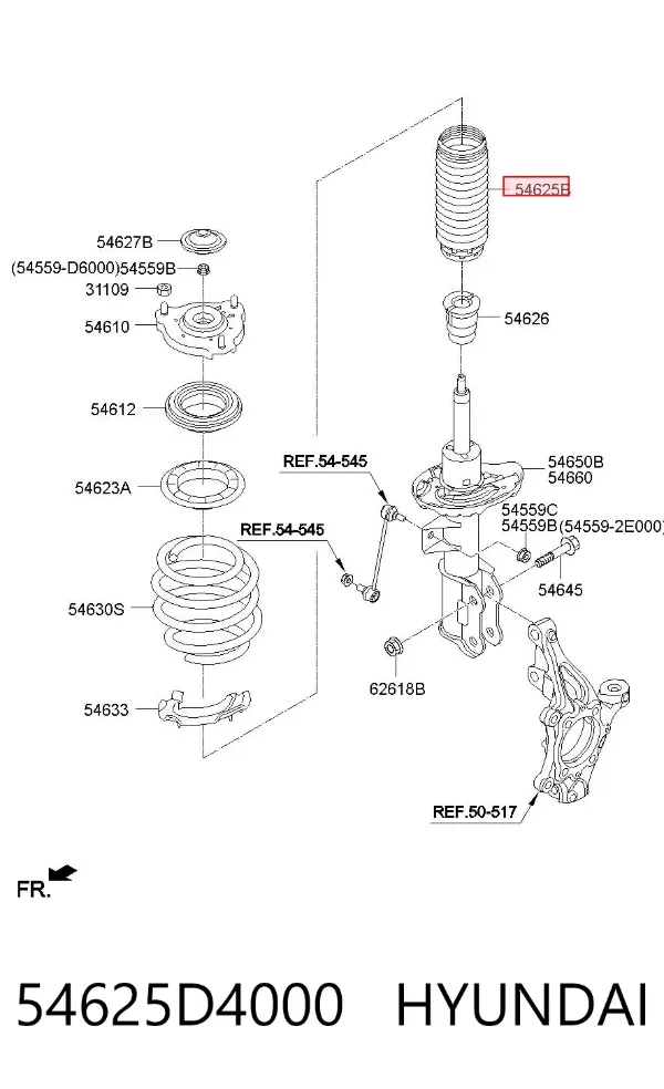 Пильник амортизатора переднього 54625D4000 Hyundai/Kia