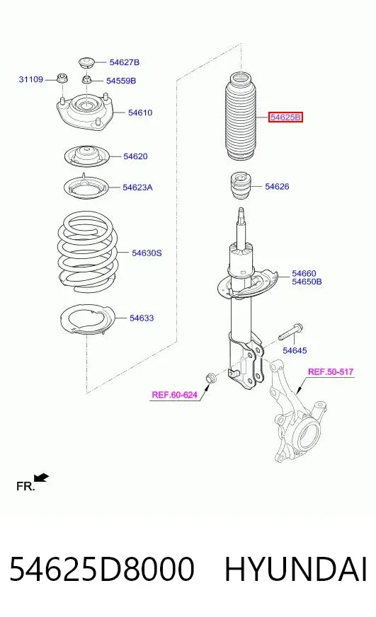 Пильник амортизатора переднього 54625D8000 Hyundai/Kia