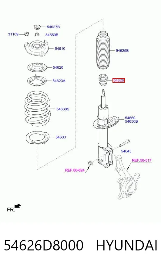 Буфер-відбійник амортизатора переднього 54626D8000 Hyundai/Kia