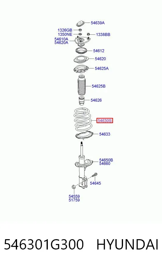 Пружина передня 546301G300 Hyundai/Kia