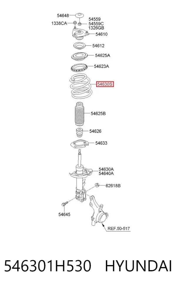 Пружина передня 546301H530 Hyundai/Kia