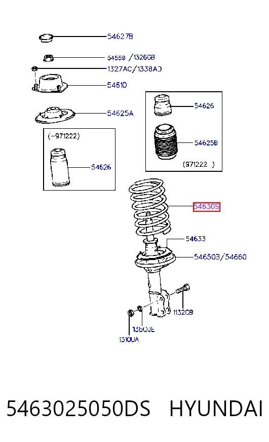 Пружина передня 5463025050DS Hyundai/Kia