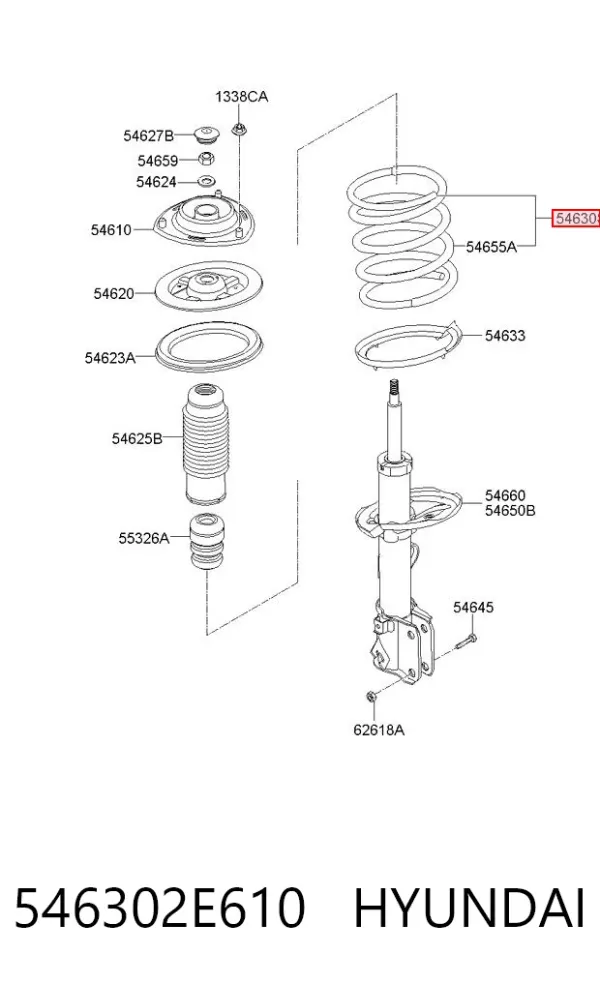 Пружина передня 546302E610 Hyundai/Kia