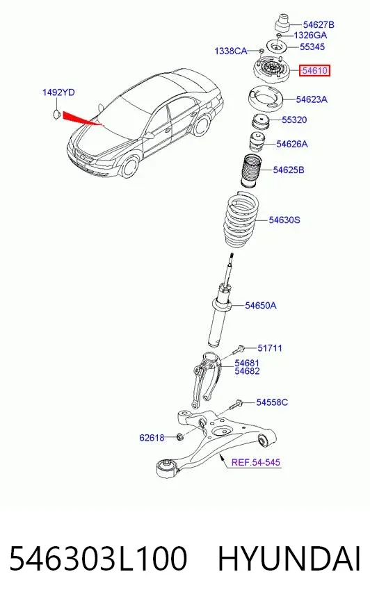 Опора амортизатора переднього 546303L100 Hyundai/Kia