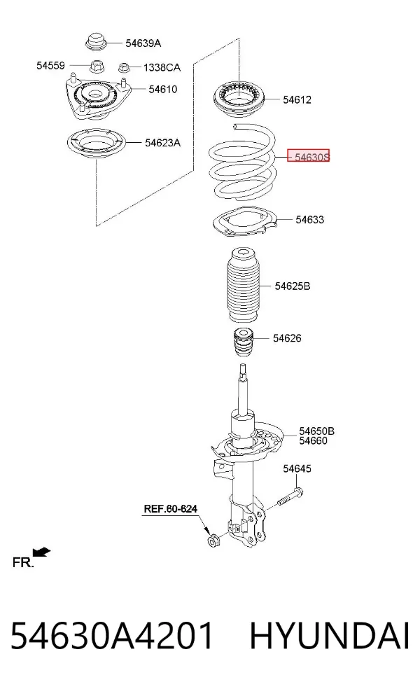 Пружина передня 54630A4201 Hyundai/Kia