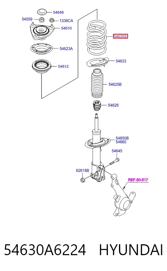 Пружина передня 54630A6224 Hyundai/Kia
