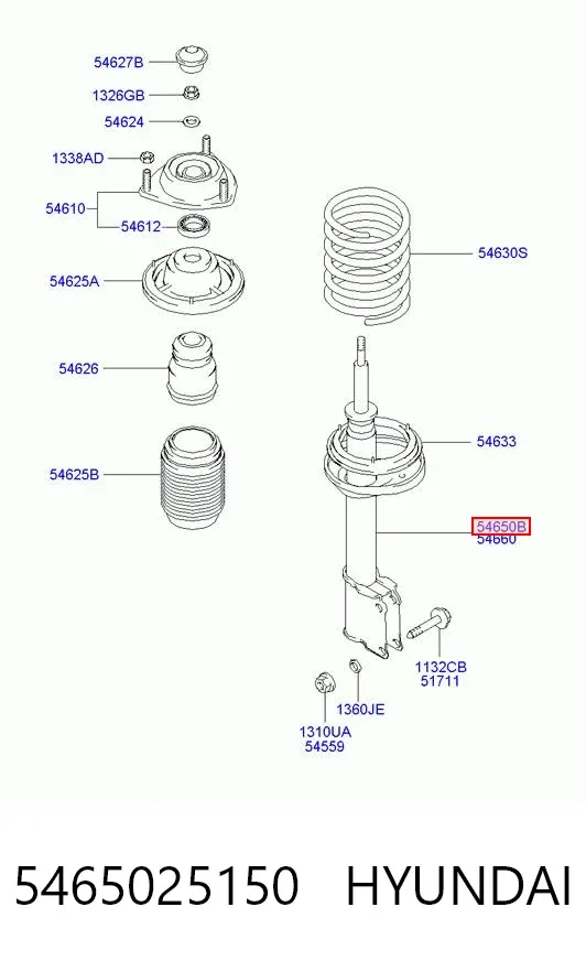 Амортизатора передній лівий 5465025150 Hyundai/Kia