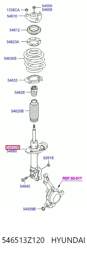 Амортизатора передній лівий 546513Z120 Hyundai/Kia