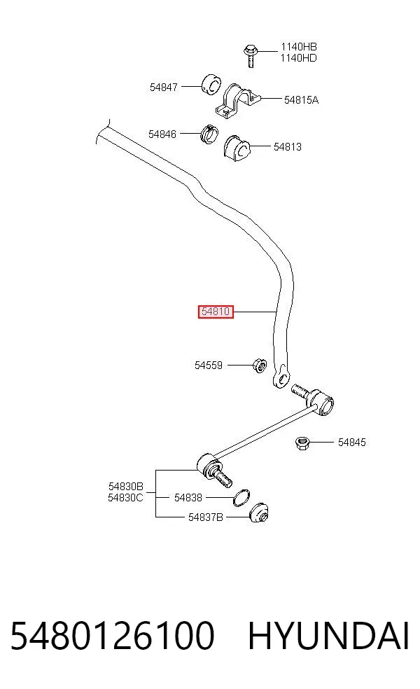Передній стабілізатор 5480126100 Hyundai/Kia