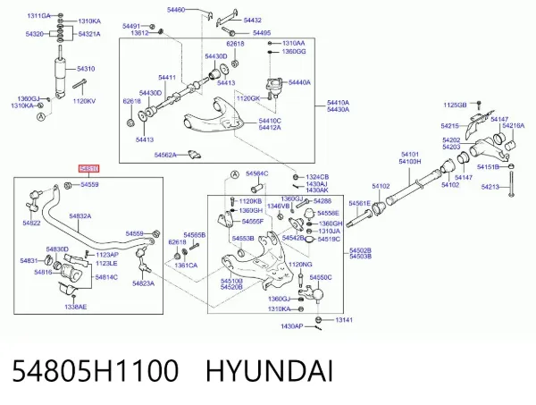 Передній стабілізатор Hyundai Terracan HP