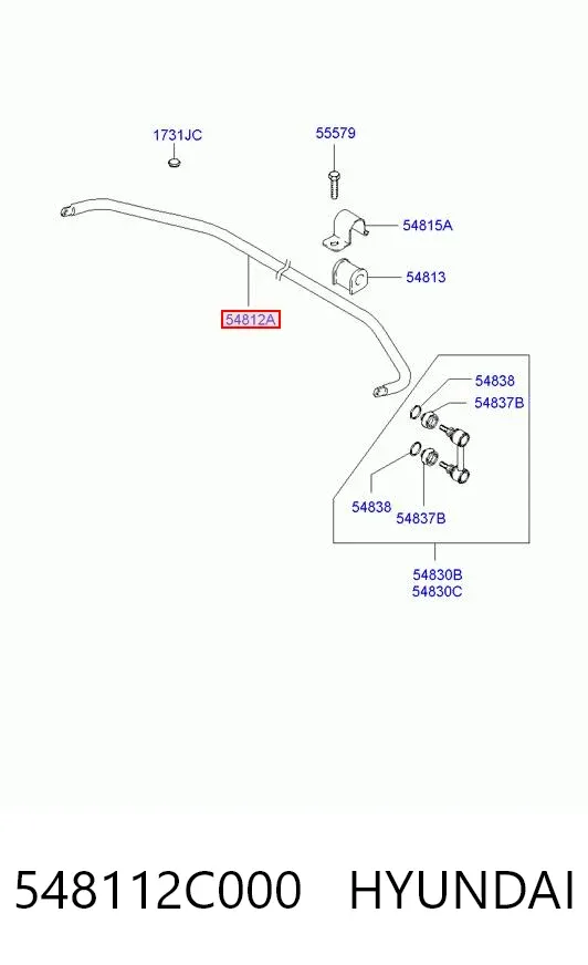 Передній стабілізатор 548112C000 Hyundai/Kia