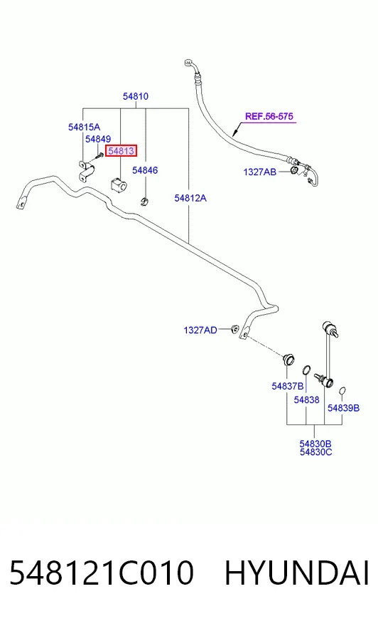 Втулка переднього стабілізатора 548121C010 Hyundai/Kia