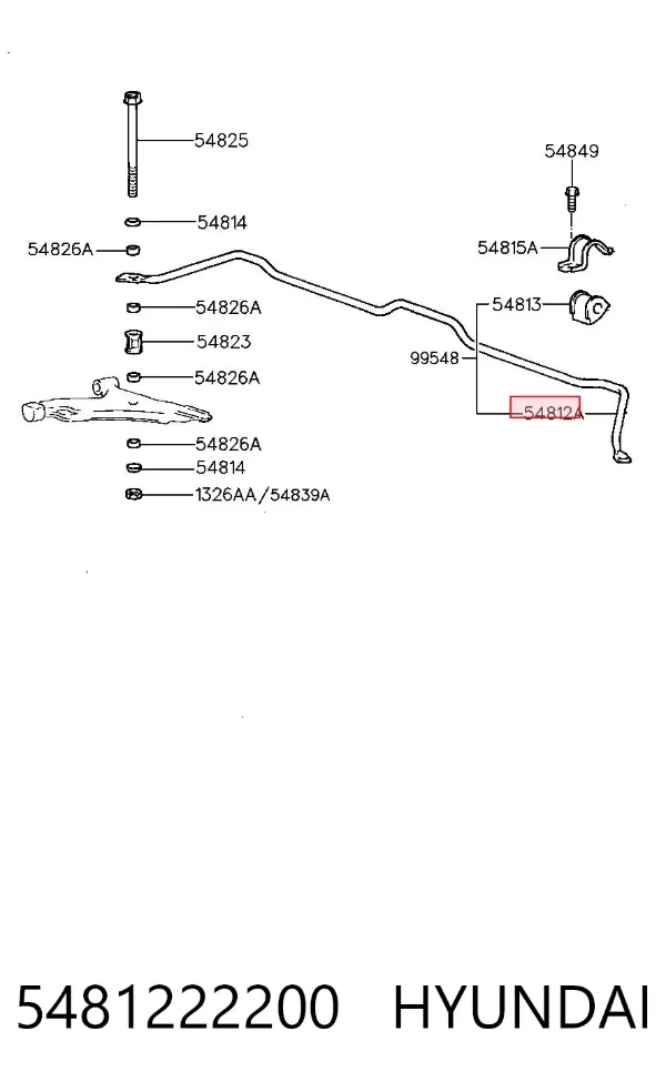 Передній стабілізатор 5481222200 Hyundai/Kia