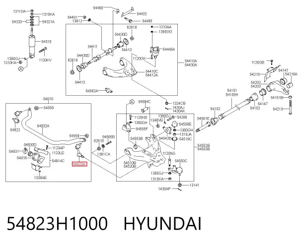 Стійка стабілізатора переднього, права 54823H1000 Hyundai/Kia
