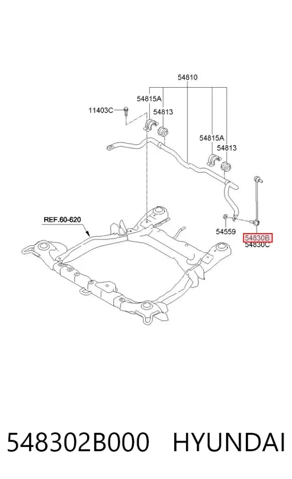 Стійка стабілізатора переднього, ліва 548302B000 Hyundai/Kia