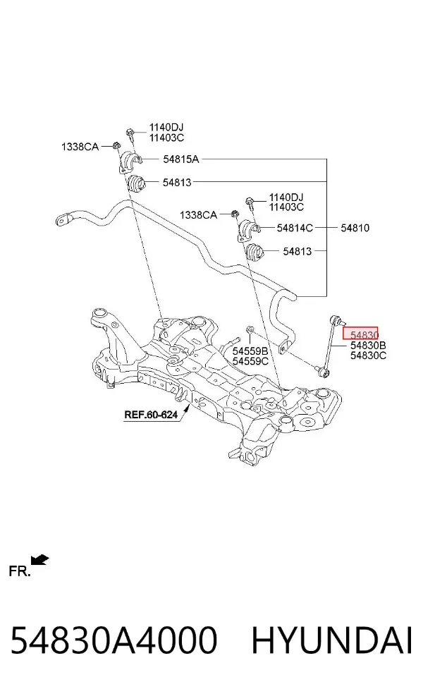 Стійка стабілізатора переднього, ліва 54830A4000 Hyundai/Kia