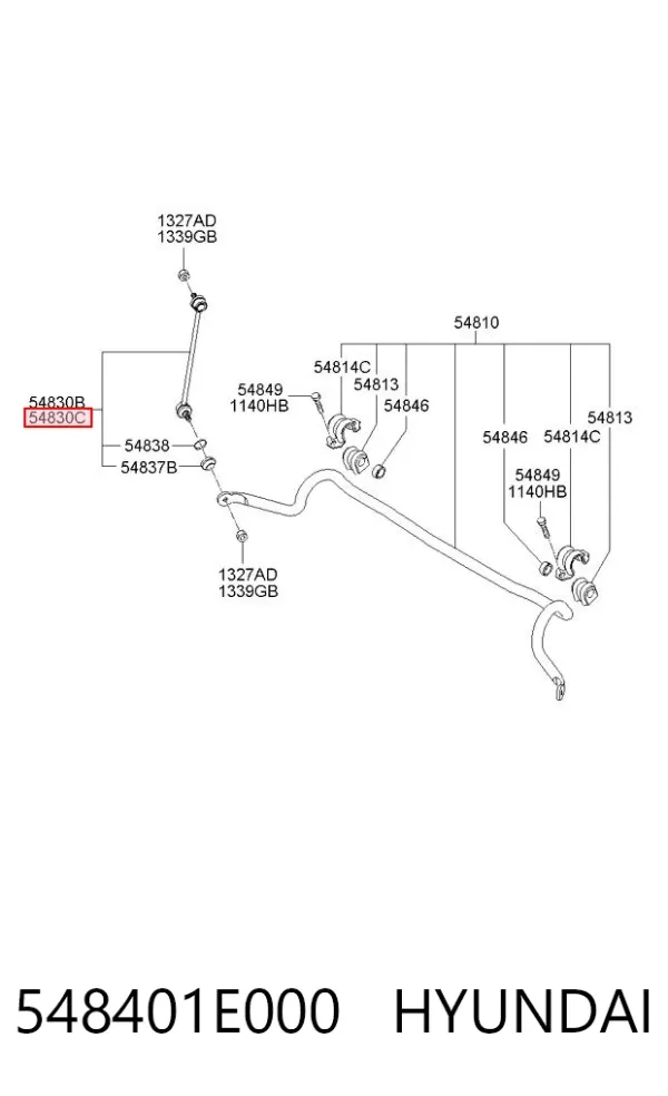 Стійка стабілізатора переднього, права 548401E000 Hyundai/Kia