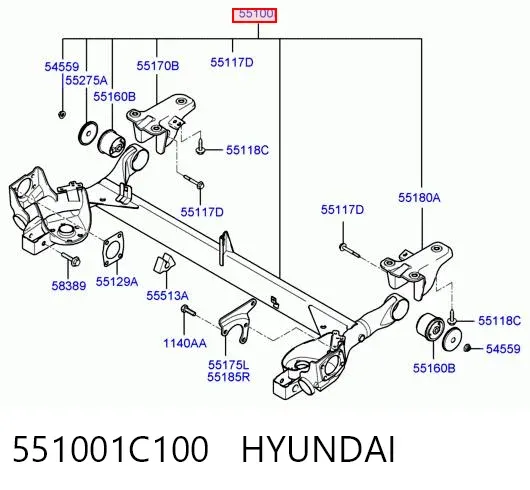 Балка задня Hyundai Getz 