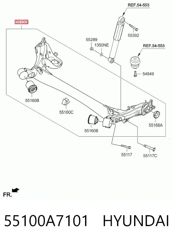 Балка задня 55100A7101 Hyundai/Kia