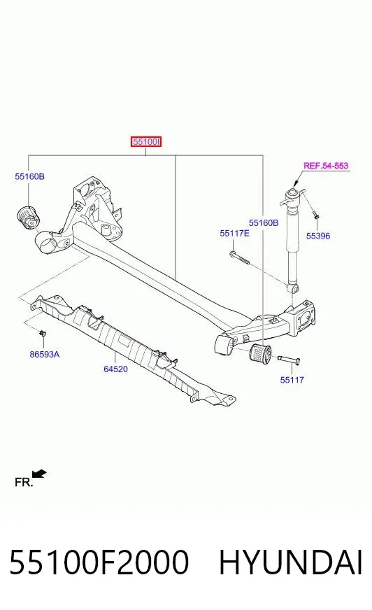 Балка задня 55100F2000 Hyundai/Kia