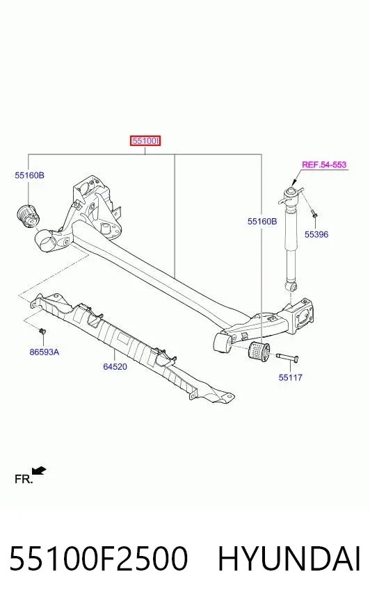 Балка задня 55100F2500 Hyundai/Kia
