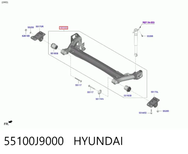 Балка задня 55100J9000 Hyundai/Kia
