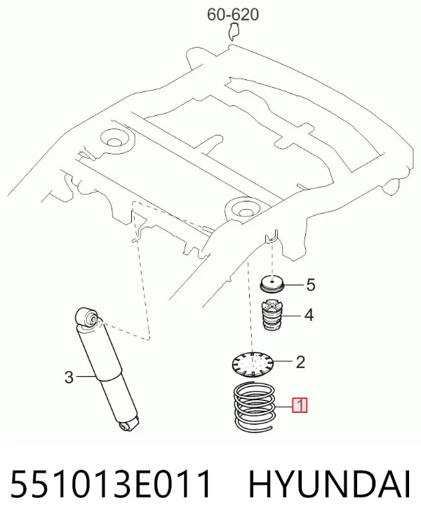 Задні пружини 551013E011 Hyundai/Kia