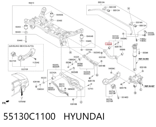 Сайлентблок заднього верхнього важеля 55130C1100 Hyundai/Kia
