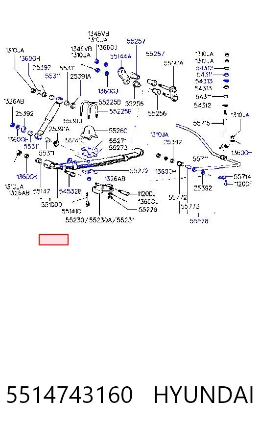 Сайлентблок ресори, передній 5514743160 Hyundai/Kia