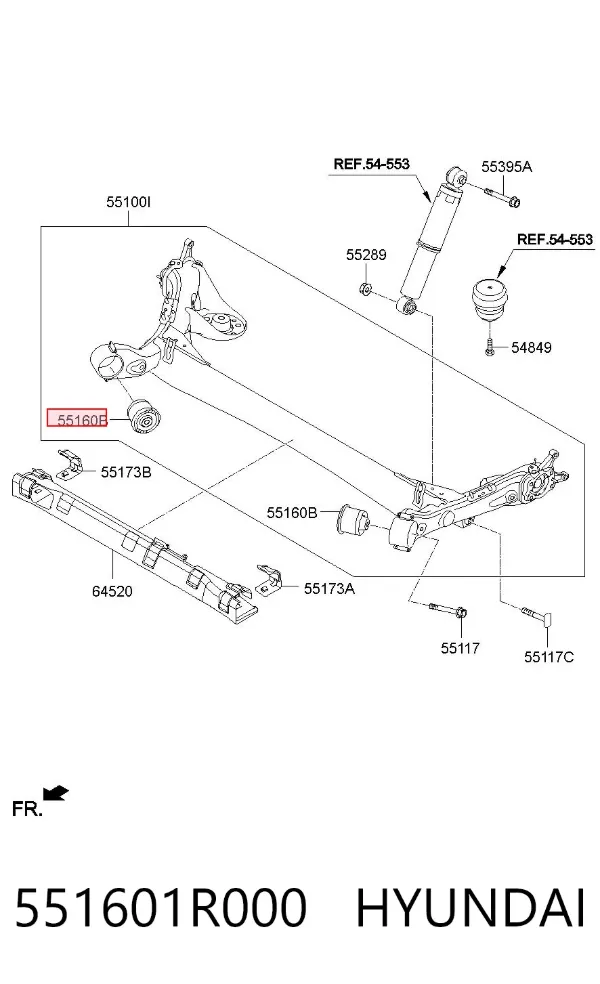 Сайлентблок задньої балки 551601R000 Hyundai/Kia