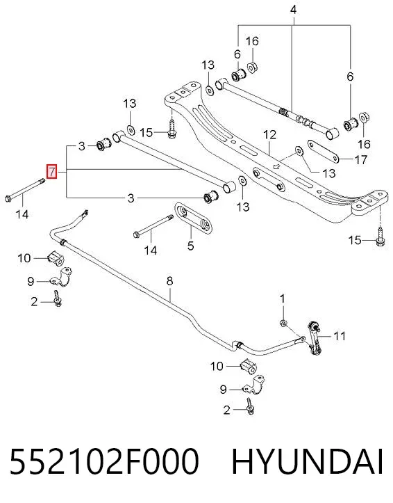 Тяга поперечна задньої підвіски 552102F000 Hyundai/Kia