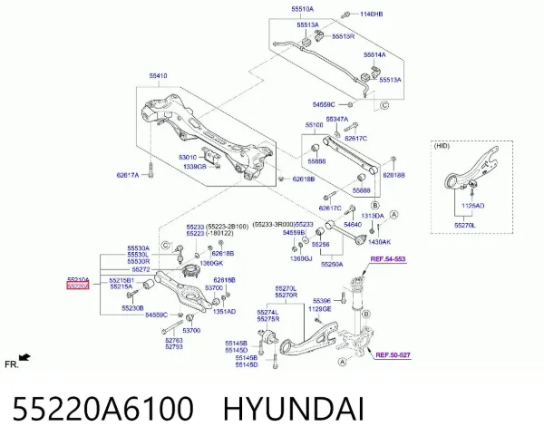 Важіль задньої підвіски поперечний, правий 55220A6100 Hyundai/Kia