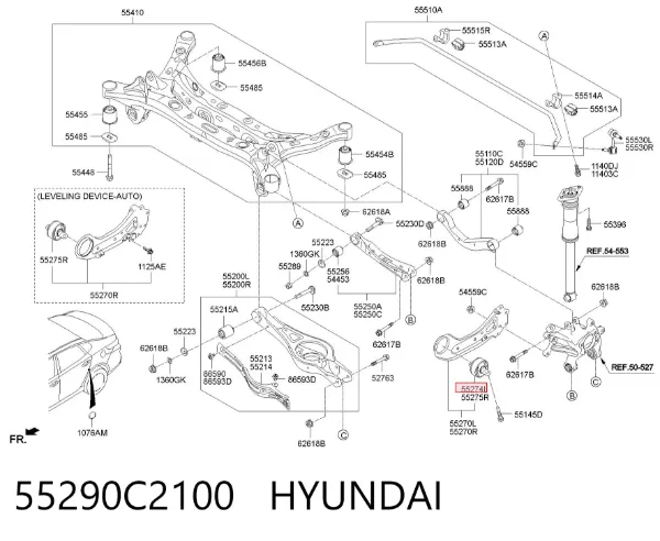 Сайлентблок заднього поздовжнього важеля 55290C2100 Hyundai/Kia