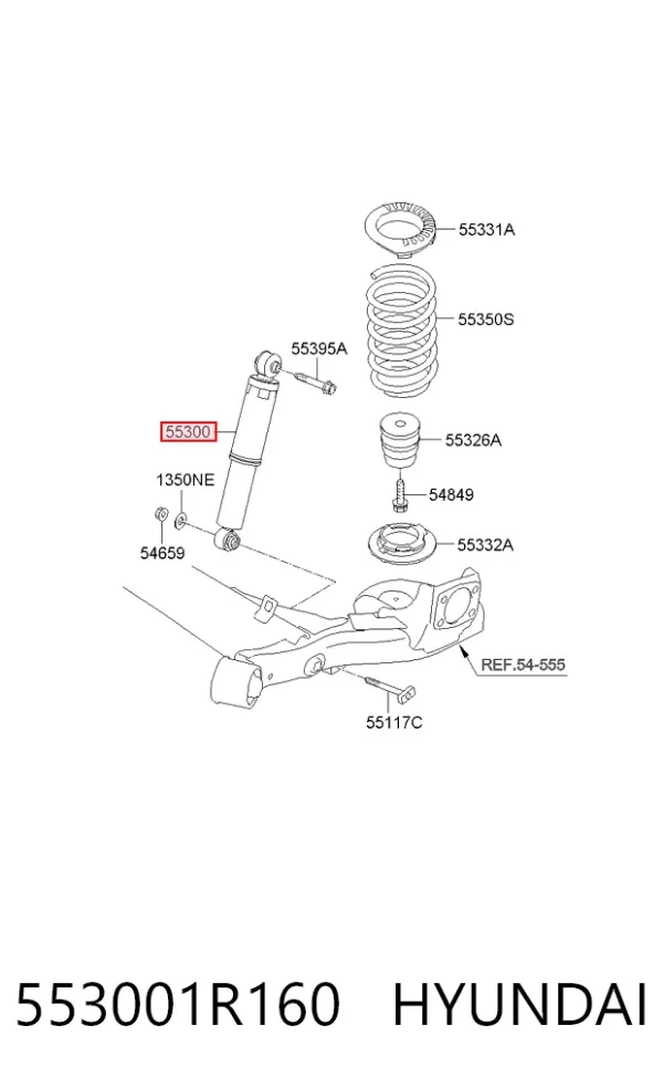Амортизатор задній 553001R160 Hyundai/Kia