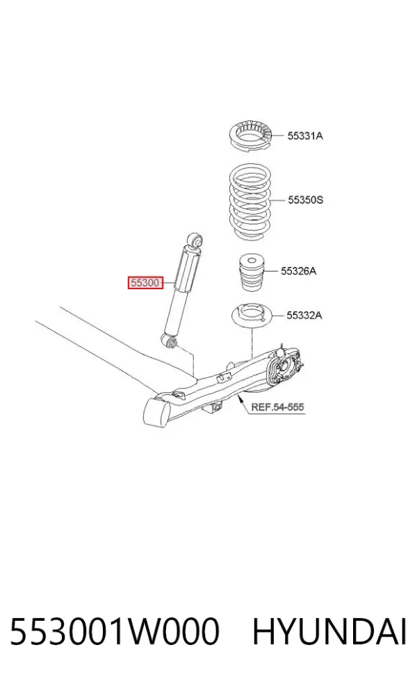 Амортизатор задній 553001W000 Hyundai/Kia