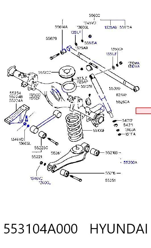 Амортизатор задній 553104A000 Hyundai/Kia