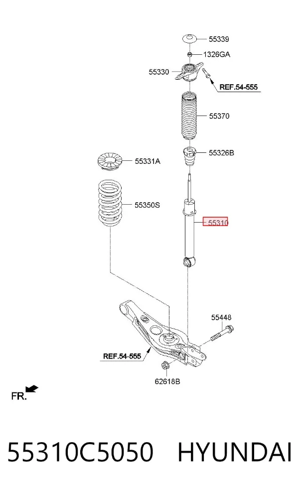 Амортизатор задній 55310C5050 Hyundai/Kia