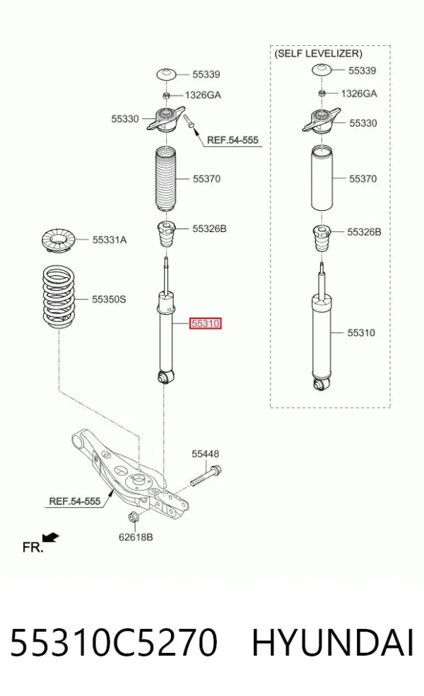 Амортизатор задній 55310C5270 Hyundai/Kia