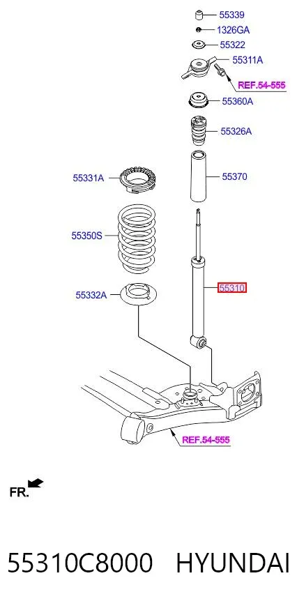 Амортизатор задній 55310C8000 Hyundai/Kia