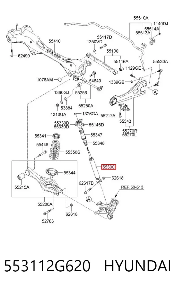 Амортизатор задній 553112G620 Hyundai/Kia