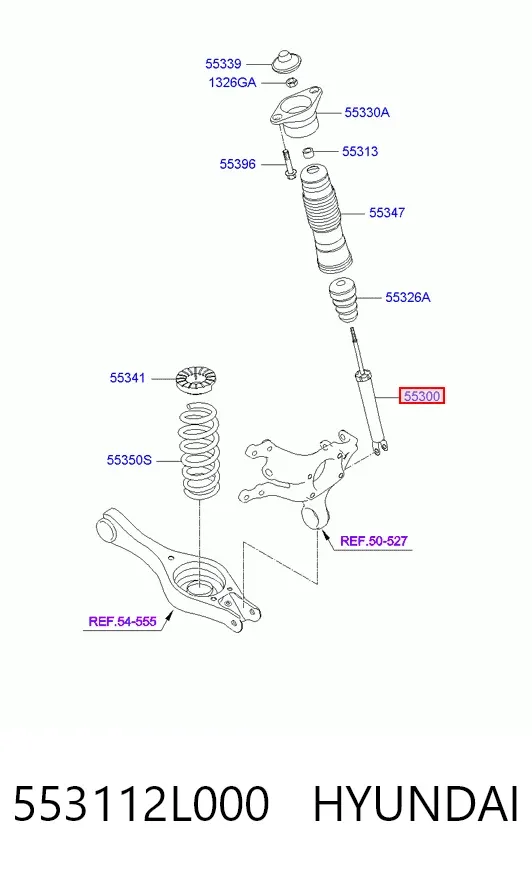 Амортизатор задній 553112L000 Hyundai/Kia