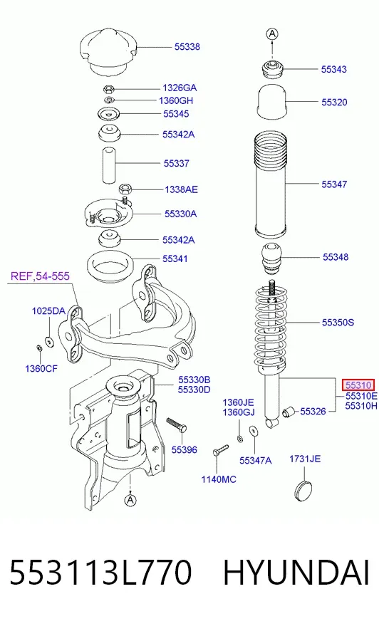 Амортизатор задній 553113L770 Hyundai/Kia