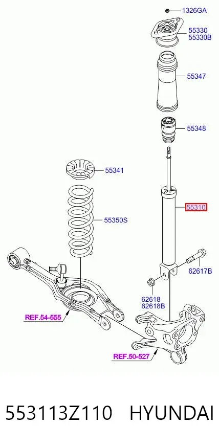 Амортизатор задній 553113Z110 Hyundai/Kia