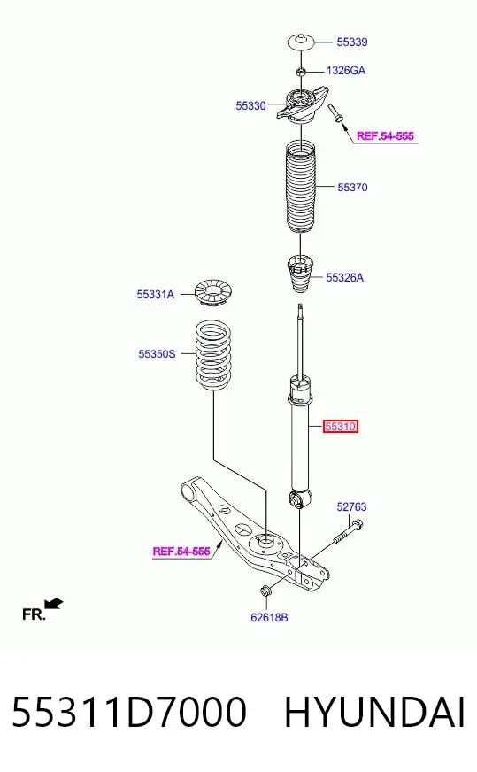 Амортизатор задній 55311D7000 Hyundai/Kia