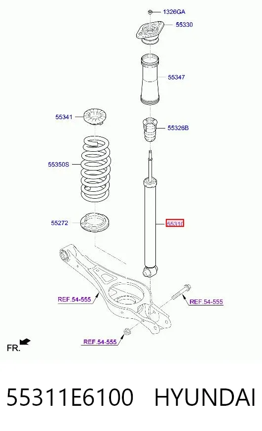 Амортизатор задній 55311E6100 Hyundai/Kia