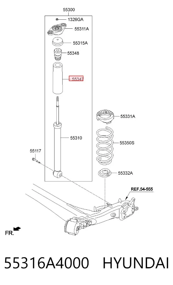 Пильник амортизатора заднього 55316A4000 Hyundai/Kia