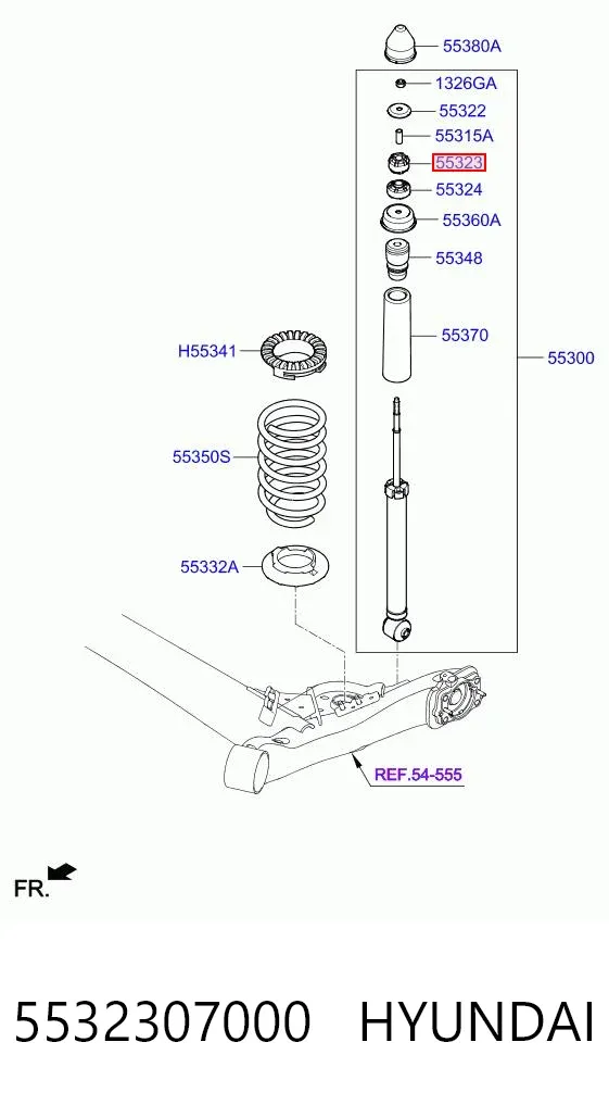 Втулка амортизатора заднього 5532307000 Hyundai/Kia